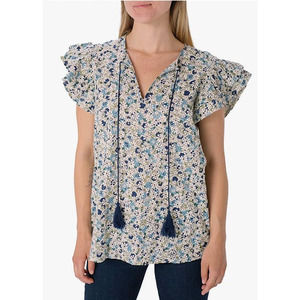 SOLITAIRE FLORAL EMBROIDERED EYELET TOP SIZE XL